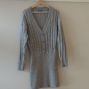 Steve Madden Gray Cable Knit Dress